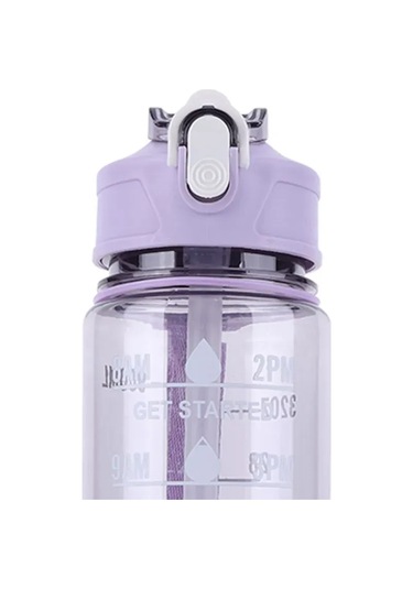Ximistore9 800 Ml Mor Spor Su Bardağı: Cam Gibi Şeffaf, Tüp Lüleli, Isı Dayanıklı, Atlanır Kapaklı Ve Taşıma Koluyla Plastik Spor Kupa