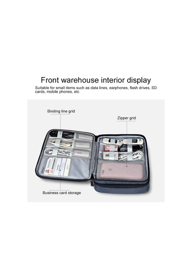 Sones İpad İçin Büyük Naylon Su Geçirmez Kutu Tipi Çok İşlevli Saklama Çantası, Boyut: 29 X 21 X 8 Cm Lacivert