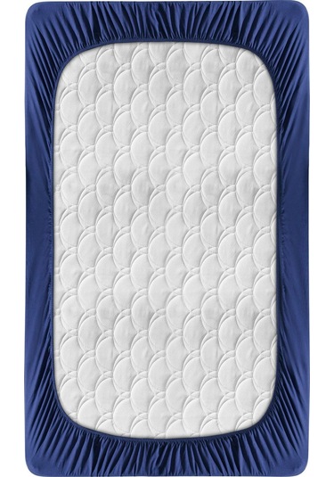 Penye Lastikli Çarşaf, Tek Kişilik ,koyu Mavi, Pamuk-elastan Örme Kumaş, 230 Gr/m² Koyu Mavi