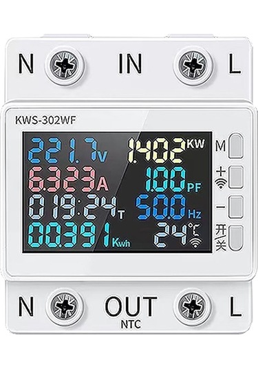 Trendooze Geeksen Tuya Wifi 8'i 1 Arada Güç Ölçer Renkli Ekran 2p Çok Fonksiyonlu Ac Enerji Ölçer İh