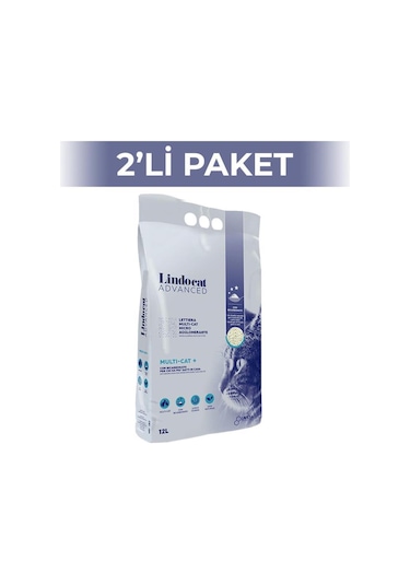 Lindocat Advanced Topaklaşan Kokusuz İnce Bentonit Kedi Kumu 2 x 12 L