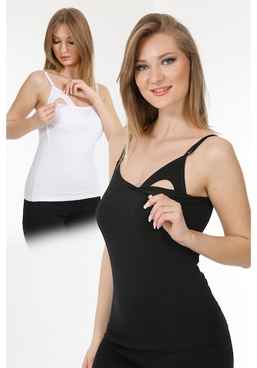 2li Hamile Emzirme Atleti Siyah-beyaz Siyah - Beyaz