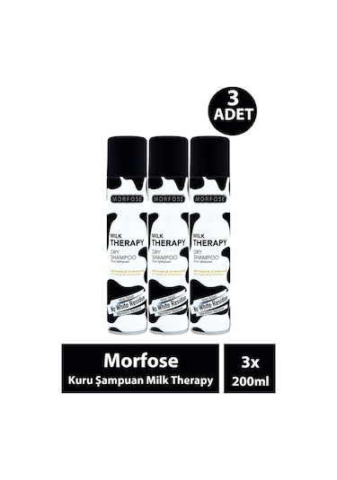 Morfose Kuru Şampuan Milk Therapy 200 Ml 3 Adet Tüm Saç Tipleri