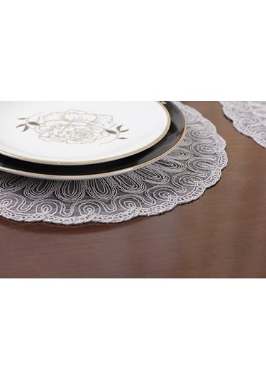 8 Kişilik Amerikan Servis Supla Ve Runner Seti Gri Renk 9 Parça S Bej