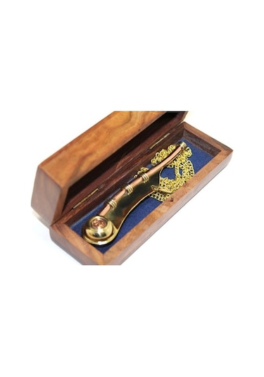 Büro Ev Ofis Dekoru İçin Ahşap Kutulu Dekoratif Silistre Gemici Düdüğü