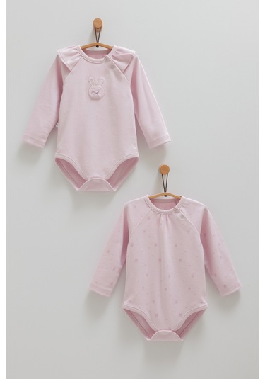 Caramell Cute Rabbıt Omuz Detaylı İkili Çıtçıtlı Body Lila
