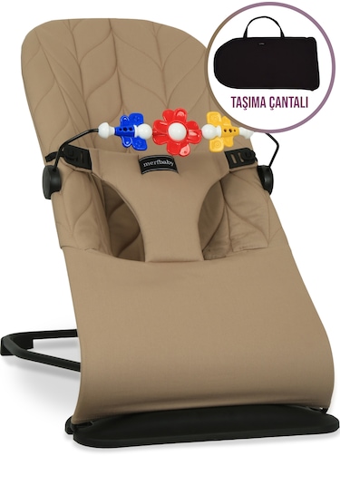 Merfbaby Oyuncaklı Ana Kucağı - Kahve - Taşıma Çantalı