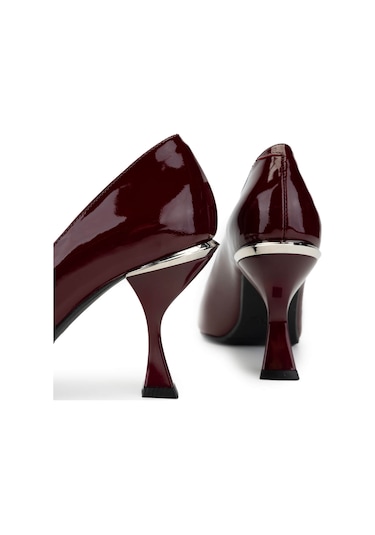 Tamer Tanca Kadın Hakiki Deri Bordo Rugan Topuklu Ayakkabı 1027 0197 Bn Ayk Sk24-25 Bordo Rgn Bordo
