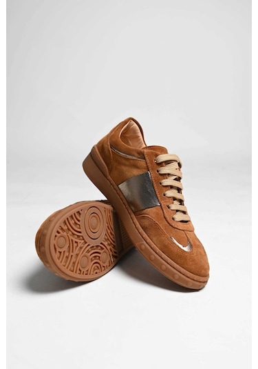 Bestello Bağcıklı Kauçuk Taban Sneaker 101-gumk-01 Kadın Ayakkabı Taba Suet