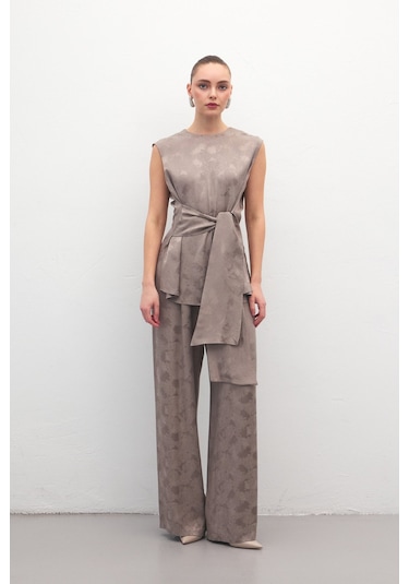 Sateen Camila Pantolon - Vizon-137189 Vizon