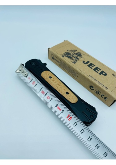 Jeep Ahşap Kasa Yandan Çıkma Kamp Çakı //23cm--ja23 Siyah