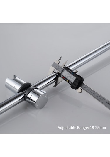 Qingmipy 18-25mm Boru Uyumlu, 360 Dönebilen, Yükseklik Ayarlanabilir El Duşu Tutucu - Krom Kaplama, Kayma Önleyici Silikon Yastık, Kolay Kurulum 3024 Gümüş