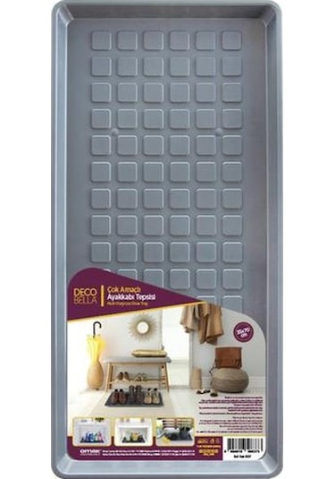 Decobella Çok Amaçlı Ayakkabı Tepsisi Gri