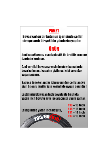 Peugeot Rifter Expert 15" İnç Uyumlu 4 Adet 1 Takım Siyah Jant Kapağı