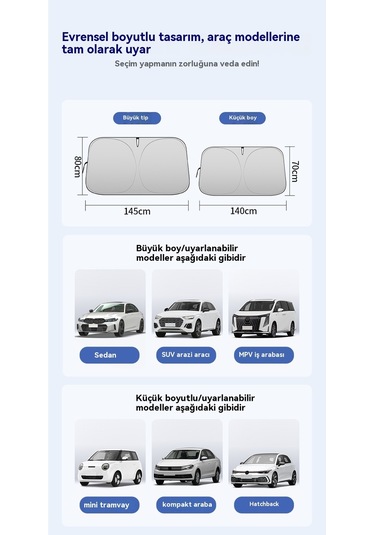 Araç Ön Cam Isı Yalıtımı Ve Güneş Koruması-ön Blok - Renkli Küçük Çocuk 140 70cm