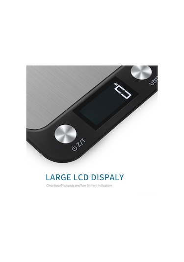 Kosona Siyah Dijital Mutfak Terazi, 5kg/1g Hassasiyet, Çeşitli Birimler G, Oz, Kg, Ml , Tare Fonksiyonu, Lcd Ekran, Enerji Tasarruflu Diğer