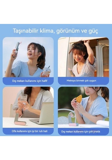 Bigsharp Yeni Mini Usb El Katlanır Küçük Fan Taşınabilir Dilsiz Küçük Fan Şarj Hazinesi Ikisi Bir Arada Yaratıcı  3530 Beyaz