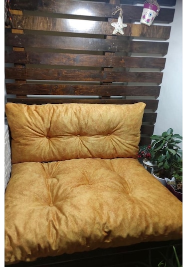 Mutfaktamoda Mutfakta Moda Sarı Yer Minderi Ikili Takım /Köşe Minderi