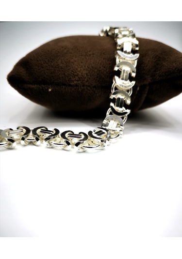 Omar Silver Erkek Euro 10 MM Beyaz Gümüş Bileklik