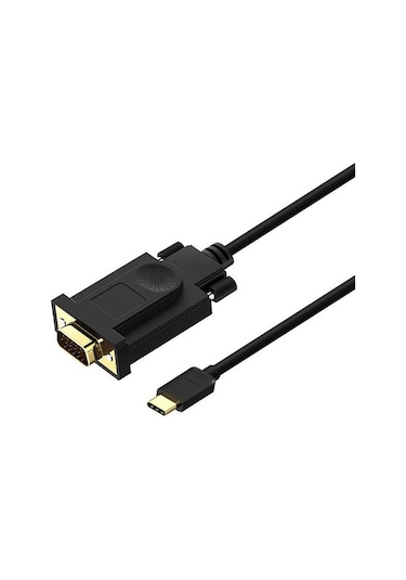 Qgeem QG-UA17 1.8 Mt USB Type C to VGA Erkek-Erkek Dönüştürücü Ka