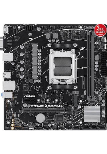 Asus Prıme A620m-k, 2xddr5, 1x M.2, D-sub, Hdmı, Am5 Soket Anakart