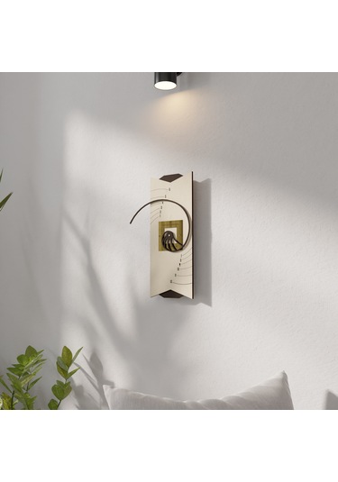 Dekoratif Fibonacci Tasarımlı Ahşap Duvar Saati Kahverengi