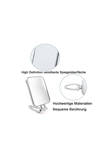 Gaman Dikdörtgen 2X Katlanabilir Masaüstü Makyaj Aynası Gümüş