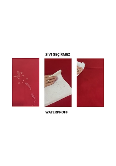 Kırmızı Masa Örtüsü ,ekose Runner , Yeşil Supla Seti , Peçete 4 Kişilik