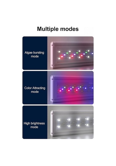 Moly Led Akvaryum Işığı - Renk Ve Parlaklık Ayarlı, 60cm Tanklar İçin, Enerji Tasarruflu Su Bitki Ve Balık Işığı Beyaz Beyaz