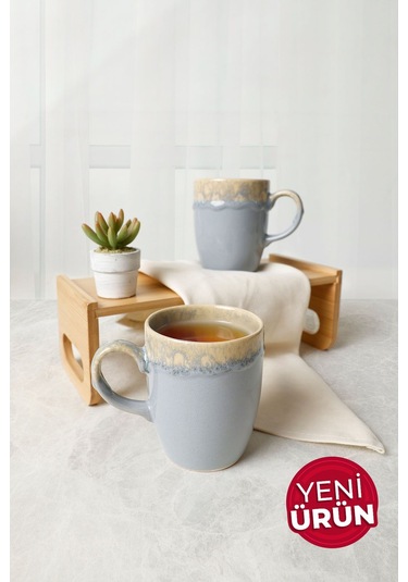 Keramika Shizen Gri Bulut Kupa 9 Cm 2 Adet 613 Gri