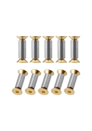 Xurunkeji 10 Paket Bıçak Sapı Vidaları Perçinler Cıvatalar Bağlantı Elemanları, Altın Altıgen Düz Başlı Vidalar, Bıçak Üretici Vidaları 5x3x2cm