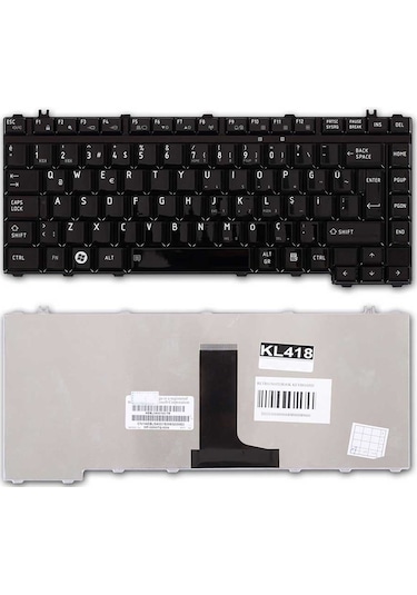 Toshiba Satellite A300 İle Uyumlu Notebook Klavye - Parlak Siyah - Tr