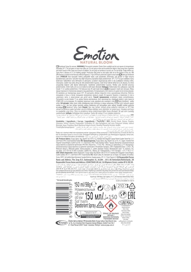 Emotion Natural Bloom Kadın Sprey Deodorant 3 x 150 ML