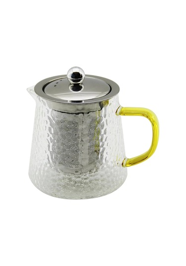 Yuvarlak Kabartmalı - Borosilikat Cam Demlik 550ml 5365 Çok Renkli