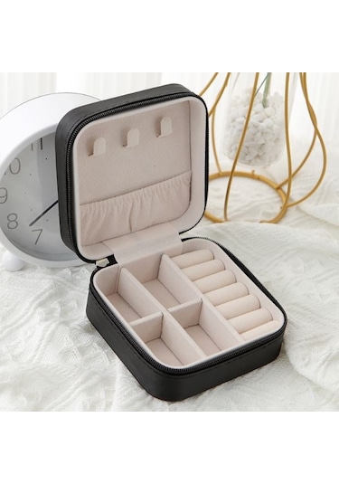 Chavin Siyah Deri Seyahat Takı Kutusu St1-64sy