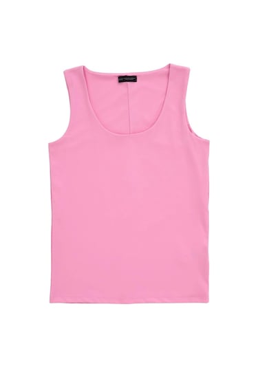 Olla Collection Kalın Askılı Basic Bluz Pembe Pembe