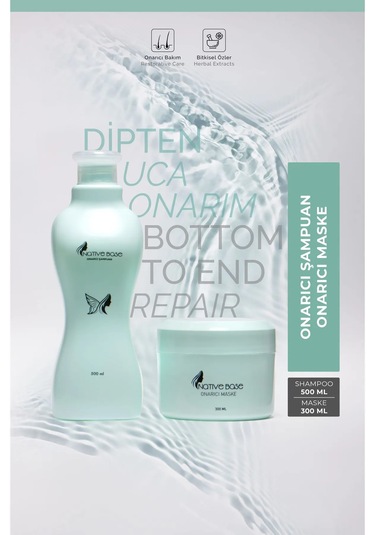 Nativebase Onarıcı Şampuan 500 Ml + Onarıcı Maske 300 Ml