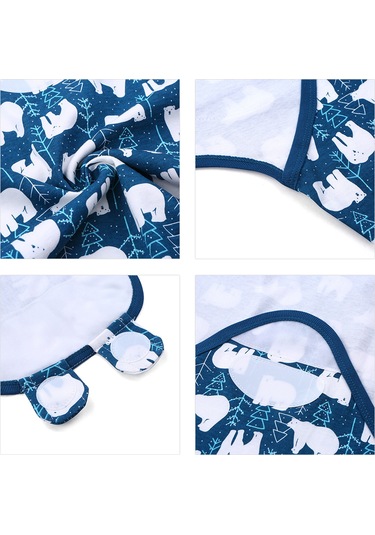 Hangfox Insular Pamuk Bebek Sarma Örtüsü 2'li Paket, Yumuşak Uyku Sarıcı, Kutup Ayısı Desenli, S Boy 0-2 Ay Çok Renkli