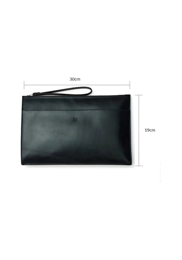 Beverly Hakiki Deri Siyah Kadın Cepli Fermuarlı Rfid Korumalı Portföy Çanta Siyah