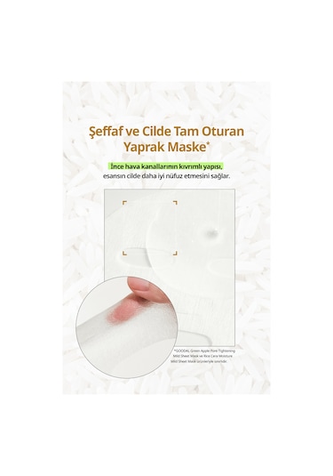 Pirinç Özlü, Cilde Aydınlık Görünüm Veren Yaprak Maske Goodal Rice Cera Moisture Mild Sheet Mask