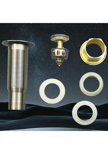 Suntek 3 Parça Lavabo Gider Tıkacı Silikon Conta Sağlam Stil C