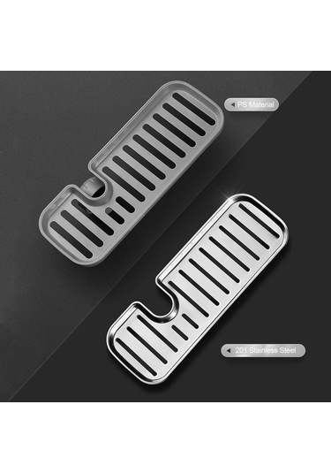 Teltree 360 Dönebilir Paslanmaz Çelik Musluk Rafı - Sünger, Fırça Ve Sabunluk İçin Pratik Kurutma Çözümü Gri