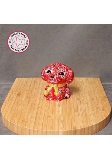 Uretti - Ayşe 7362 - 2767 El Yapımı Kırmızı Köpek Biblo 1 Adet