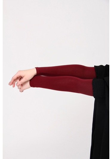 Likralı Kaymayan Kurtarıcı 1 Çift Tesettür Kolluk Bordo