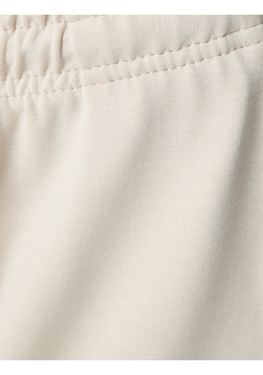 Koton Modal Karışımlı Oversize Beli Bağcıklı Midi Etek Bej 5sak10161ek Ekru