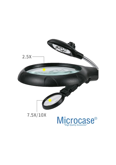 Microcase Led Işıklı Masaüstü Tamirci Büyüteç Seti - Al2481