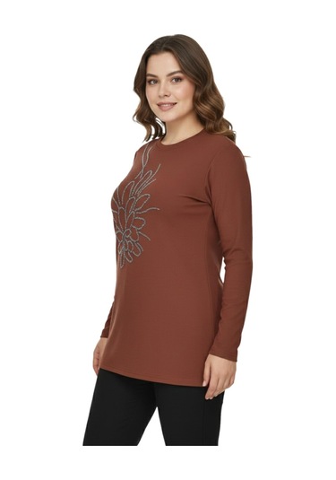 Nazal Kadın Önü Nakışlı Bluz Bgl-st05091 Taba