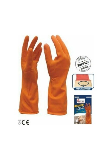 Baytec Usta İşi Kauçuk Eldiven Turuncu Eldiven Xl