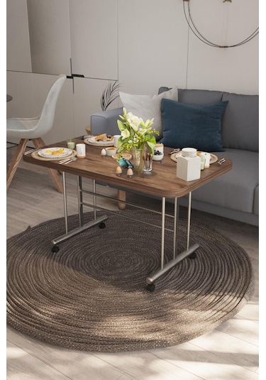 Avenza Living 70 110 Tekerlekli Orta Sehpa Antrasit - Ceviz