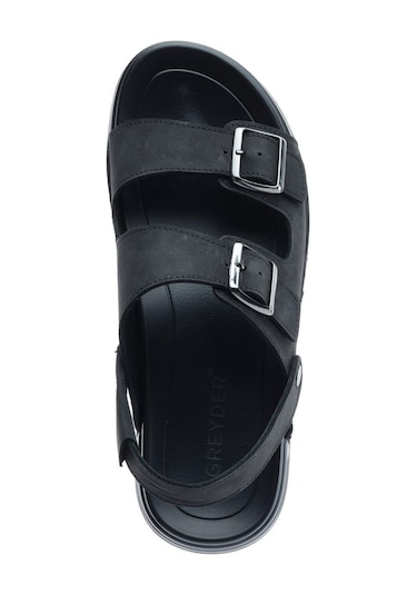 Greyder 64700 Siyah Hakiki Deri Erkek Sandalet-847 Siyah